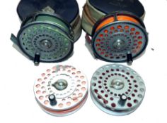 REELS & SPOOLS: (4) Pair of Hardy The Princess lightweight alloy trout fly reels, with U shaped