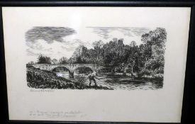 PRINT: Signed Bernard Venables  print, handwritten (this is the original drawing for an illustration