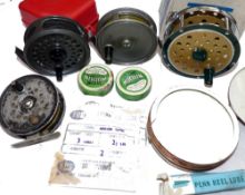 REELS: (4) & ACCESSORIES: Shakespeare Wonder reel 2533 alloy salmon fly reel, 4