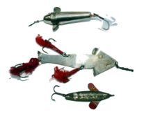 LURES: (3) Early metal Gravity Minnow lure, 2.75