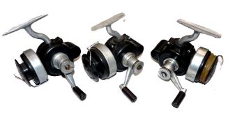 REELS: (3) Collection of 3 Leighton English threadline spinning reels, in models 1,2 and 3, rare