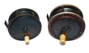 REELS: (2) Pair of fine Scottish pattern salmon fly reels, an Anderson & Co., Edinburgh Hercules