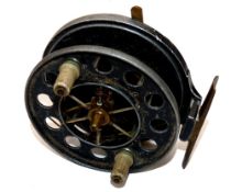 REEL: Allcock Aerial side lever check centre pin alloy reel, scarce 3.5