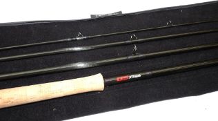ROD: Loop LTS X3 15' 4 piece graphite salmon fly rod, in as new condition, dark grey slim blank,