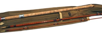ROD: B James & Son London England Peter Tombleson 12' 2 piece split cane Avon style rod, 30