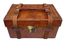 LEATHER TACKLE CASE: Fine C Farlow & Co., Ltd., London block leather tackle case, measuring 15