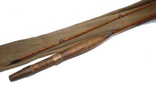 ROD: Herbert Hatton of Hereford 6' 2 piece split cane brook trout fly rod, line rate approx. 4/5,