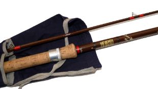 ROD: Hardy Richard Walker Avon 10' 2 piece brown fibreglass rod, in fine condition, red agate butt/