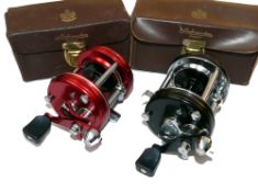 REELS: (2) Abu Ambassadeur 6000C multiplier reel, 3 screw grooved end plate, foot stamp 87000,