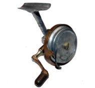 REEL: Arthur Allan Spinet early threadline casting reel, brass spool flier and gearing, half bail,