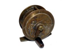 REEL: Early Heaton's all brass fishing scene reel, 2.25