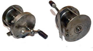 REEL: Julius Vom Hofe Brooklyn NY nickel on brass ball handle reel, Patent Oct8 -1889, 3