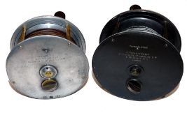 REELS: (2) Fine Farlow & Co London alloy Patent lever No.2950 salmon reel, 4.25