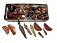 ACCESSORIES: (Qty) Mixed collection of rosewood and alloy rod ferrule stoppers,  assorted sizes, 3 x