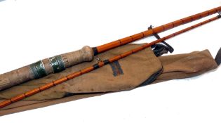 ROD: B James of London 10' 2 piece Mk1V carp rod, split cane with antiflash varnish finish, green