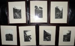 PRINTS: (7) Limited edition set No.6/54 BB ink plates, each with caption below, subjects incl.