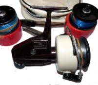 REEL & SPOOLS: (3) fine Abu Sweden Cardinal 77 X high speed spinning reel, foot No. 771202, brown/