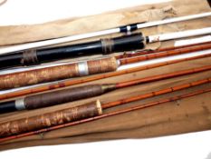 RODS: (4) The 4lb Hardy Wanless Spin rod, 7' 2 piece Palakona, No.E56432, crazed varnish, well