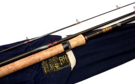 ROD: Hardy Carbon Match rod 12' 3 piece, grey blank, burgundy whipped guides, some fading to silk,