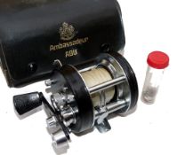 REEL: Abu Sweden Ambassadeur 5000C multiplier reel, single black handle, 4 screw grooved end