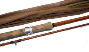 ROD: A 10' 2 piece split cane carp rod, built on Walkers of Hythe kit and personalised 