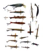 LURES: (16) Collection of 16 celluloid baits by Percy Wadham and Allcock, in sizes 1.5