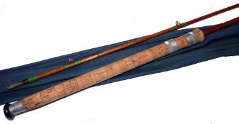 ROD: The Hardy Wanless 9/10lb 8' 2 piece Palakona spinning rod, No.E80675, green close whipped low