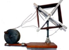 REEL & LINE DRIER: Farlow Wilson Weatherall line drier, polished wood base with nickel fittings,