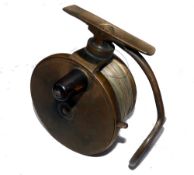 REEL: Malloch of Perth all brass side casting reel, 4