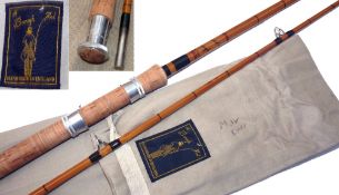 ROD: Rare and fine John Brough Barbel Catcher hand built rod, 10'6