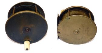 REELS: (2) Pair of Chas. Farlow Maker, 191 Strand, London all brass salmon fly reels, 4.5
