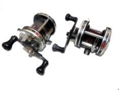 REELS: (2) Abu Garcia 6500C multiplier reel, domed end plate, foot stamp 830600, free spool, good