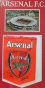 Arsenal 2007/08 signed Pennant in red, signed by 8, overall 85 x 59.5cm