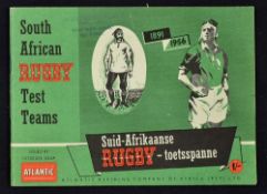 Rare 1891-1956 South African Rugby Test Teams booklet - comprising a complete collection of South
