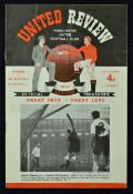 1952/1953 FA Cup football programme Manchester Utd v Walthamstow Avenue at Old Trafford. Good, no