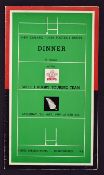 Rare 1969 Wales Rugby Tour to New Zealand signed dinner menu - held after the match against New
