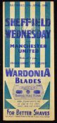 War-time 1945/1946 Sheffield Wednesday v Manchester Utd football programme dated 27 April, fold