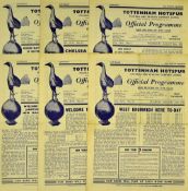 Tottenham Hotspur football programme selection for season 1953/1954 to include homes v Arsenal,