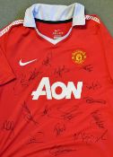 Signed Wayne Rooney and Michael Owen 2005-07 England away football shirt a replica, signed by Rooney