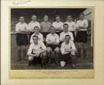 The International Football Combination and The Football League black and white Photograph dated