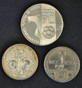 1970 World Cup in Mexico collection of three medals 1. to the obverse showing the World Cup