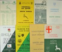 Collection of 1960/61 South Africa Rugby UK Tour to England programmes and ticket - to include vs
