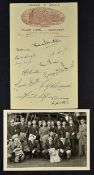 1946 Letter headed Palace Hotel, Southport containing hand signed ink signatures of the England team