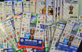 1999 Rugby World Cup programmes a complete set of programmes unboxed, in varying conditions A/G,