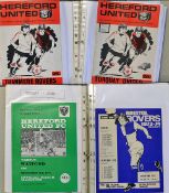 Hereford United football programmes league issues for 1973/1974, 1976/77, 1977/78, 1978/79, 1979/80,