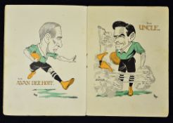 Rare 1912/13 South Africa tour to UK players caricature hand coloured booklet - titled 