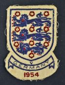 Bert Williams International shirt badge from 1954 featuring the three lions badge stating 'Germany