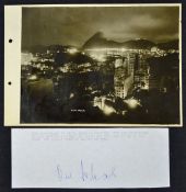 1950 England World Cup team in Brazil for the finals. Black and white scenic photograph with the