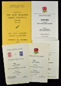 Collection of various New Zealand All Black UK Rugby Tour English team dinner menus from 1953