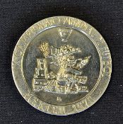 1970 World Cup in Mexico silver type medal to the obverse is an Aztec Indian figure and to the